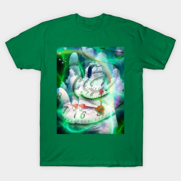 Time spiral in human hand T-Shirt by rolffimages